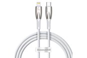 USB kabel - Baseus USB-C cable for Lightning Glimmer Series 20W 1m (White) - CADH000002