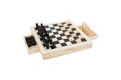Brætspil - Small Foot - Game Box 3in1 Chess Checkers Mill Game - 11208