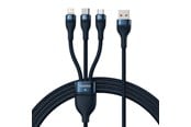 USB kabel - Baseus 3in1 USB cable USB 3in1 Flash Series USB-C + Micro + Lightning 66W 1.2m (blue) - CASS040003