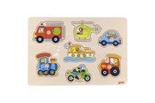 Puslespil - Goki Wooden Stud Puzzle Vehicles 7pcs. Wood - 57491
