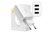 Mobil - Adaptere & Opladere - Baseus Compact Quick Charger 3x USB 17W (White) - CCXJ020102