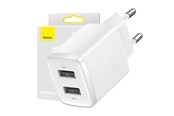 Mobil - Adaptere & Opladere - Baseus Compact Quick Charger 2x USB 10.5W (white) - CCXJ010202