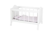Dukker & Tilbehør - Small Foot - Wooden Doll Bed White with Bedding Stripes 4dlg. - 11778