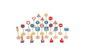 Legetøjsbil - Small Foot - Wooden Mini Traffic Sign Set 25 pcs. - 11736