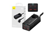 USB hub - Baseus GaN3 Pro wall charger / powerstrip 2xUSB + 2xUSB-C + AC 100W (black) USB hub - 5 ports - Sort - PSZM000401