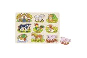Puslespil - Goki Stud Puzzle Farm Animals with Sound Wood - 57895