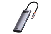 USB hub - Baseus Hub 5in1 Metal Gleam Series USB-C to 3x USB 3.0 + HDMI + USB-C PD USB hub - USB 3.0 - 5 ports - Grå - CAHUB-CX0G