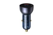 Mobil - Adaptere & Opladere - Baseus Dual Quick Charger Car Charger Particular Digital Display QC+PPS 65W (grey) - CCKX-C0G