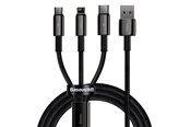 USB kabel - Baseus Tungsten 3in1 cable USB - USB Type C / Lightning / micro USB 3.5 A 1.5 m black (CAMLTWJ-01) - CAMLTWJ-01