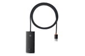 USB hub - Baseus Lite Series USB do 4x USB 3.0 2m (black) USB hub - USB 3.0 - 4 ports - Sort - WKQX030201