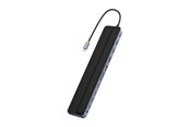USB hub - Baseus Hub 12in1 EliteJoy Gen2 series USB-C to 2xHDMI+ 3xUSB 3.0+ PD+ DP+ SD/TF+ RJ45+Type-C+ 3.5mm (dark gray) USB hub - USB 3.0 - 12 ports - Grå - WKSX030213