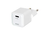 Mobil - Adaptere & Opladere - Deltaco USB-C mini wall charger 1x USB-C PD 20 W white - USBC-AC150
