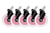 Gamer Stol - Deltaco 3" Universal Rubber Caster - Pink - GAM-157-P
