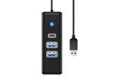 USB hub - ORICO Hub Adapter USB to 2x USB 3.0 + USB-C 5 Gbps 0.15m (Black) USB hub - USB 3.0 - 3 ports - Sort - PWC2U-U3-015-BK-EP