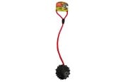 Hunde - Active Canis Hundelegetøj Holdbar Gummibold med Reb Sort - 12113