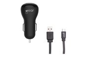 Mobil - Adaptere & Opladere - GEAR Charger 12V 1xUSB 1A Black MicroUSB Cable 1m - 665009