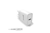 Mobil - Adaptere & Opladere - GEAR Charger 220V 1xUSB 2.4A White Lightning cable 1m MFI C89 - 665093