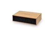 Mobil - Adaptere & Opladere - Mikamax Bamboo Wireless Charger Clock - 05103