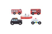 Trælegetøj - Bigjigs Wooden Vehicles 5pcs. - BJT064