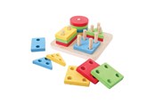 Babylegetøj - Bigjigs Wooden Shapes Stacking Game 17dlg. - BB094