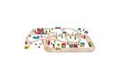 Trælegetøj - Bigjigs Wooden Train Track and Car Track Set 105dlg. - BJT032