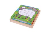 Babylegetøj - Bigjigs Wooden Block Puzzle Farm Animals - BJ798