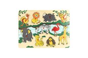 Puslespil - Playwood Wooden Stud Puzzle Wild Animals 10 pcs. Wood - 03627