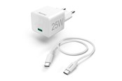Mobil - Adaptere & Opladere - Hama Charger USB-C with USB-C Cable PD 25W 1.5m Cable White - 00201624