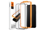 Mobil - Beskyttelsesglas - Spigen Glass tR AlignMaster 2 Pack - FC Black - iPhone 15 Pro - AGL06895