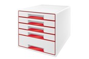 Arkivering & Opbevaring - Leitz Skuffekabinet Desk Cube WOW 5-skuffer Rød - 52142026