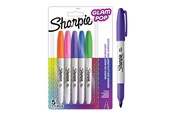 Skrive- og Tegneværktøjer - Sharpie Glam Pop Permanente Markers | Fin spids for fede detaljer | Assorterede livlige farver | 5 markerpenne - 2201774