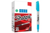Skrive- og Tegneværktøjer - Sharpie permanente markers | Fin spids for dristige detaljer | Turkis blæk | 12 Stk - 2194215