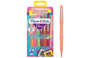 Skrive- og Tegneværktøjer - Paper Mate Flair Filtpenne | Mellempunkt (0,7 mm) | Assorterede retrofarver | 16 Stk - 2180625