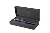 Skrive- og Tegneværktøjer - Parker Ingenuity fyldepen | Core Collection | Blå med guldkant | Fin Nib | Sort blæk | Gaveæske - 2182009