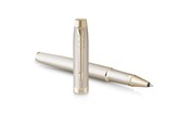 Skrive- og Tegneværktøjer - Parker IM Monokrom Rollerball pen | Champagnefinish og trim | Fint punkt | Sort blæk | Gaveæske - 2172955