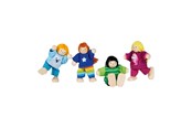 Dukker & Tilbehør - Goki Wooden Dollhouse Dolls Flexible Children 4 pcs. - 51499