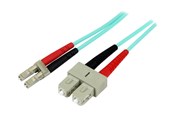 Netværkskabel - StarTech.com 1m Fiber Optic Cable - 10 Gb Aqua - Multimode Duplex 50/125 - LSZH - LC/SC - OM3 - LC to SC Fiber Patch Cable - patch cable - 1 m - aqua - Blå - 1m - A50FBLCSC1