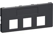 Lauritz Knudsen - LK FUGA afdækning for dataudtag for 3x Actassi RJ45, 2 modul, koksgrå - 508D8691