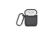 Mobil - Andet Tilbehør - NORTH Airpods Protective Case Silicone Carabiner Dark Grey - 616502