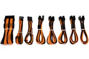 Strømkabel (intern) - DUTZO Sleeved strøm forlængerkabel Pro kit - Sort / Orange - DSC-PCEP30CMBO