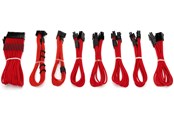 Strømkabel (intern) - DUTZO Sleeved strøm forlængerkabel Pro kit - Rød - DSC-PCEP30CMRED
