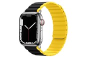Smartwatch - Tilbehør - Lippa Apple Watch Magnetisk Silikonerem 38/40/41 - Sort/Gul - LPAW080