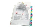 Arkivering & Opbevaring - Esselte - divider - 12 parts - for A4 Maxi - capacity: 30 sheets - tabbed - clear glass - 414170