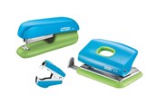 Skrivebordstilbehør - Rapid Hæftemaskine & hulapparat Mini sæt F5+FC10+C2 Blister Blå/grøn - 5000370