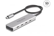USB hub - DeLOCK - Hub - 10 Gbps with 35 cm Connection Cable - 4 Ports USB hub - 4 ports - Grå - 64231