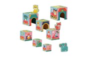 Babylegetøj - SES Creative Tiny Talents Stacking Blocks Tower with Animal Figures - 13142