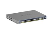 Switch - Netgear GS752TXPv3 48-Port Gigabit Ethernet PoE+ Smart Switch w/ optional Remote/Cloud Management and 4 SFP+ Ports (380W) - GS752TXP-300EUS