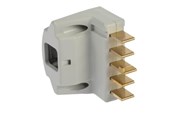 Kabler, ledninger, afdækning og brandsikring - Nordic Quality Connector 3P+N+J Angled (D) Light Gray - 303968