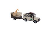 Legetøjsbil - Kids Globe Die-cast Land Rover with Giraffe trailer 29cm - 521723