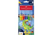 Skrive- og Tegneværktøjer - Faber-Castell Jumbo Grip Dino+stickers 8+2 metallic - 110922